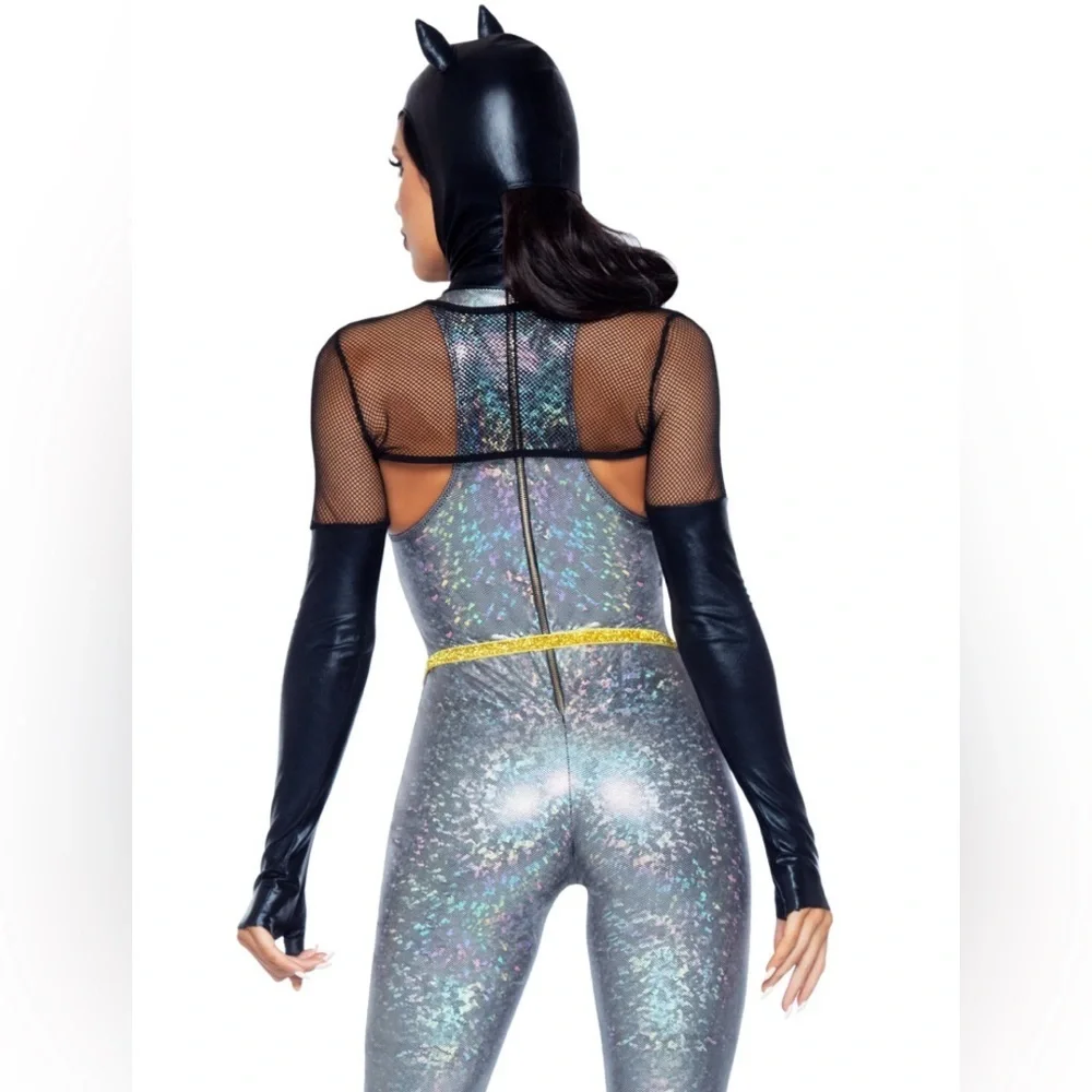 🦋B2G1🦋LEG AVENUE 4 PC Feline Felon
Holographic Catsuit Costume Set - Picture 4 of 8